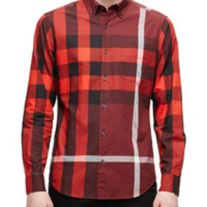 Brit Exploded Check Long Sleeve Shirt Red
